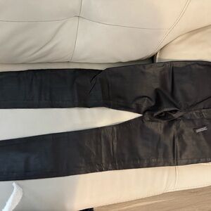 J Brand Charcoal Faux Leather Trousers